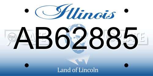 AB62885 Illinois License Plate