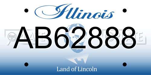 AB62888 Illinois License Plate