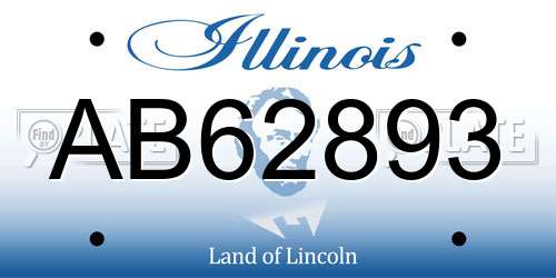 AB62893 Illinois License Plate