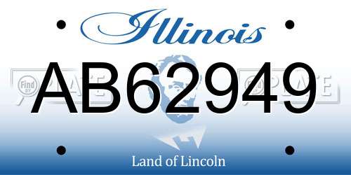 AB62949 Illinois License Plate