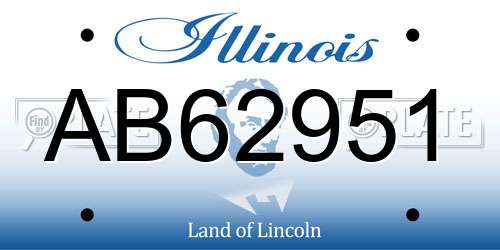 AB62951 Illinois License Plate