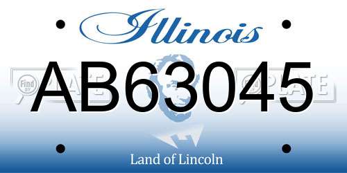 AB63045 Illinois License Plate