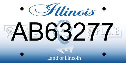 AB63277 Illinois License Plate