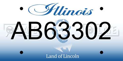 AB63302 Illinois License Plate