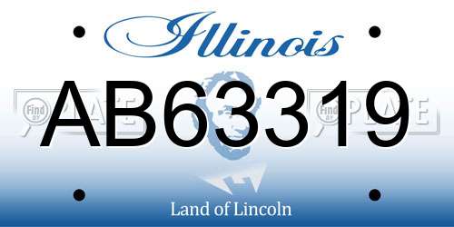 AB63319 Illinois License Plate