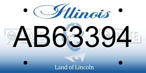 AB63394 Illinois License Plate