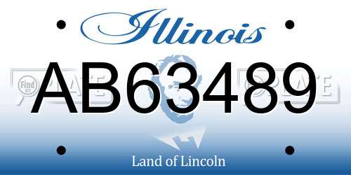 AB63489 Illinois License Plate