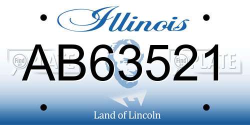 AB63521 Illinois License Plate