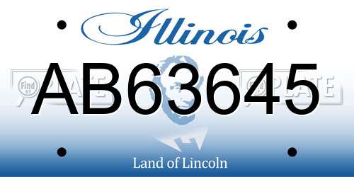 AB63645 Illinois License Plate