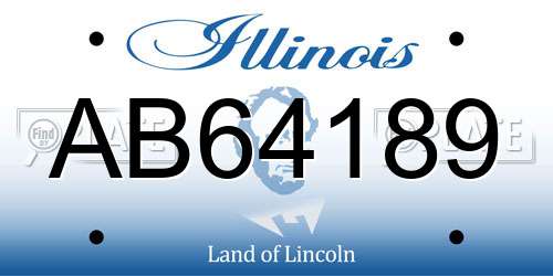 AB64189 Illinois License Plate
