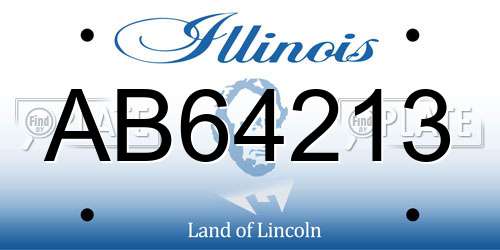 AB64213 Illinois License Plate