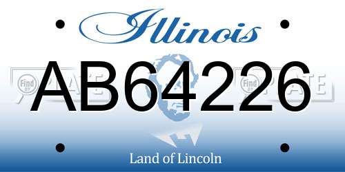 AB64226 Illinois License Plate