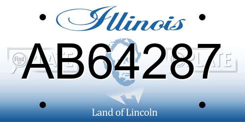 AB64287 Illinois License Plate