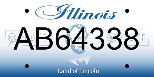 AB64338 Illinois License Plate