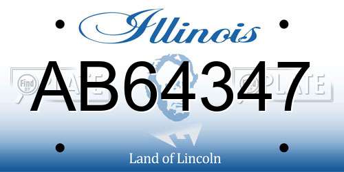 AB64347 Illinois License Plate