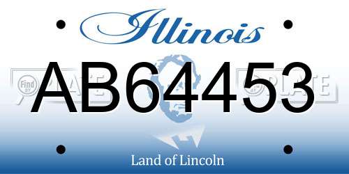 AB64453 Illinois License Plate