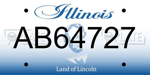 AB64727 Illinois License Plate