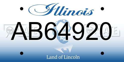AB64920 Illinois License Plate