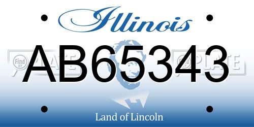 AB65343 Illinois License Plate
