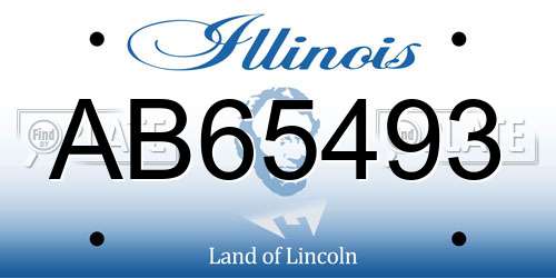AB65493 Illinois License Plate