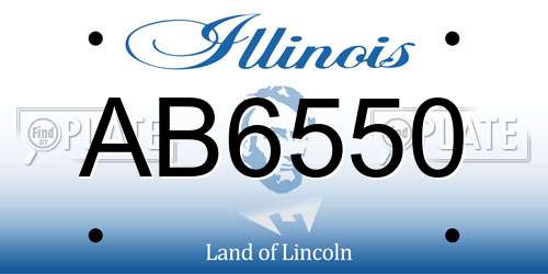 AB6550 Illinois License Plate