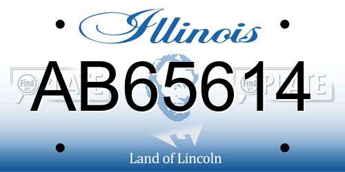 AB65614 Illinois License Plate