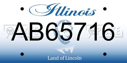 AB65716 Illinois License Plate