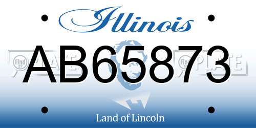 AB65873 Illinois License Plate