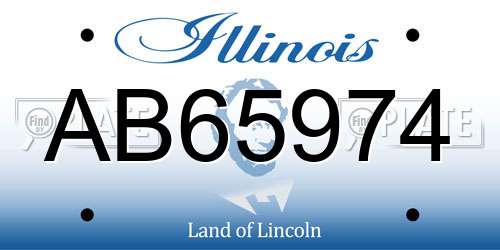 AB65974 Illinois License Plate