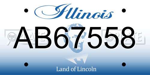 AB67558 Illinois License Plate