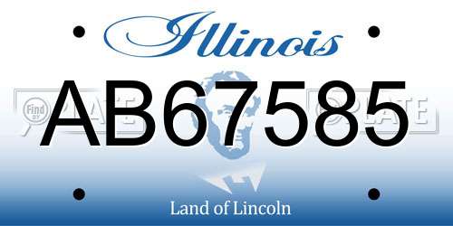 AB67585 Illinois License Plate