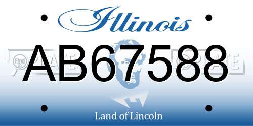 AB67588 Illinois License Plate