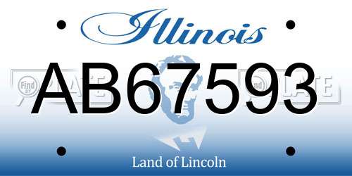 AB67593 Illinois License Plate