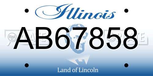 AB67858 Illinois License Plate