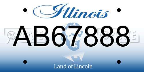 AB67888 Illinois License Plate