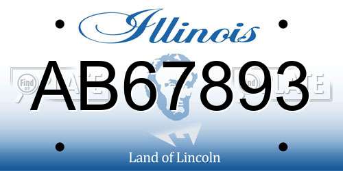 AB67893 Illinois License Plate