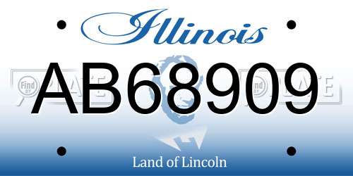 AB68909 Illinois License Plate
