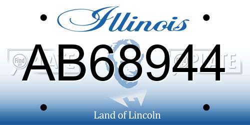 AB68944 Illinois License Plate