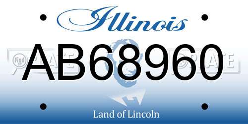 AB68960 Illinois License Plate