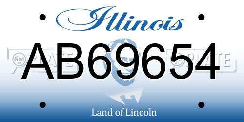 AB69654 Illinois License Plate