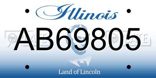 AB69805 Illinois License Plate