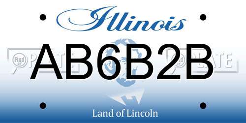 AB6B2B Illinois License Plate