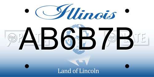 AB6B7B Illinois License Plate