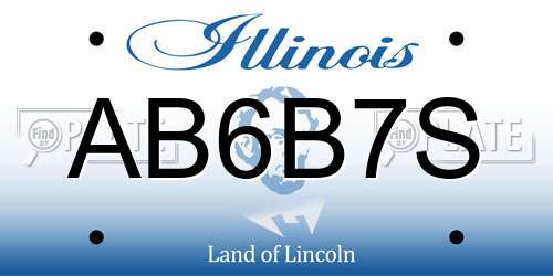 AB6B7S Illinois License Plate