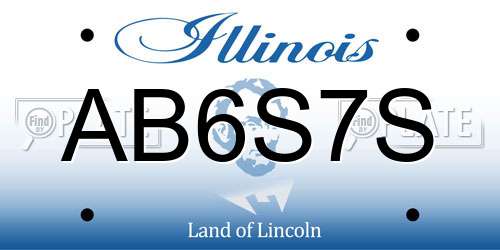 AB6S7S Illinois License Plate