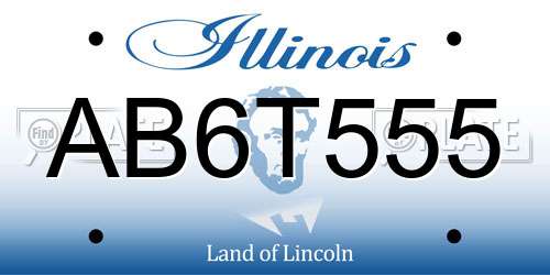 AB6T555 Illinois License Plate