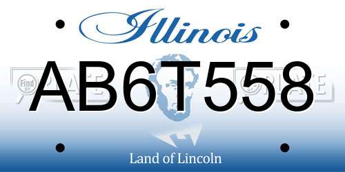 AB6T558 Illinois License Plate