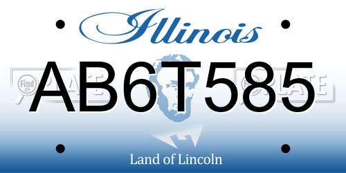 AB6T585 Illinois License Plate