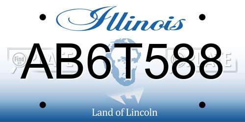 AB6T588 Illinois License Plate