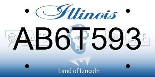 AB6T593 Illinois License Plate